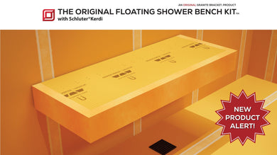 The Original Floating Shower Bench Kit­® with Orange XPS Foam Board & Original Shower Bench Bracket™